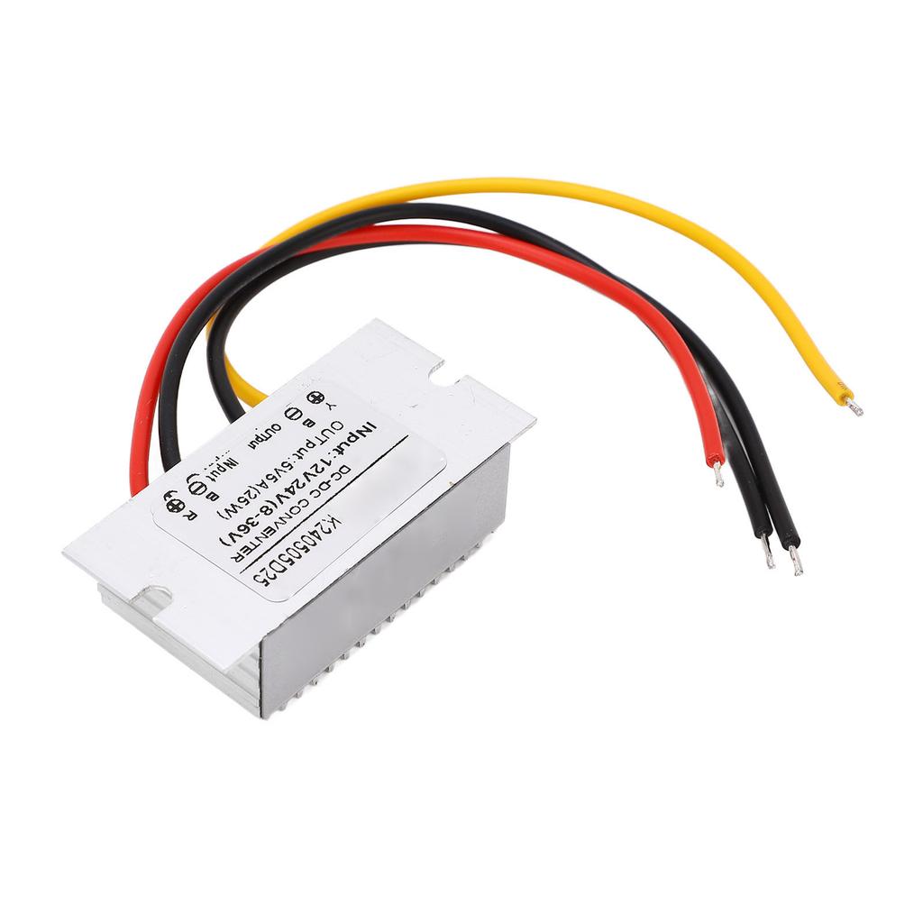 Module with Aluminum High Efficiency Voltage Converter Module IP67 Waterproof Module 12V 24V 8‑36V to 5V 5A for Vehicle