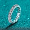 2.1CT White Gold Plated Moissanite Rings for Women 100% 925 Sterling Silver Full Enternity Diamond Band Wedding Ring GRA