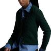 Polo Ralph Lauren Осень/Зима 24 Вязаный свитер с узором из вышитого логотипа, смесь шерсти и кашемира, косами, резинкой, круглым вырезом, на пуговицах, с длинным рукавом WMPOSWENDW20302-300