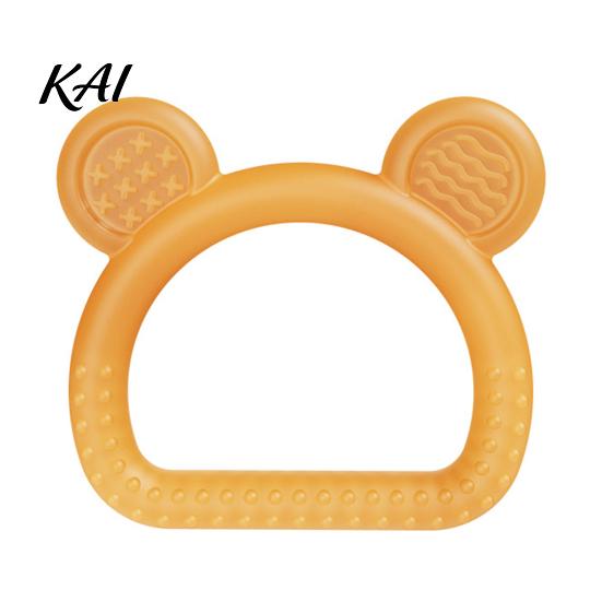 Textured Silicone Soothing Toy Bear Teether for Babies, Sore Gums Baby Easy to Clean Teething Toy, Ring 6-12 Months Infants