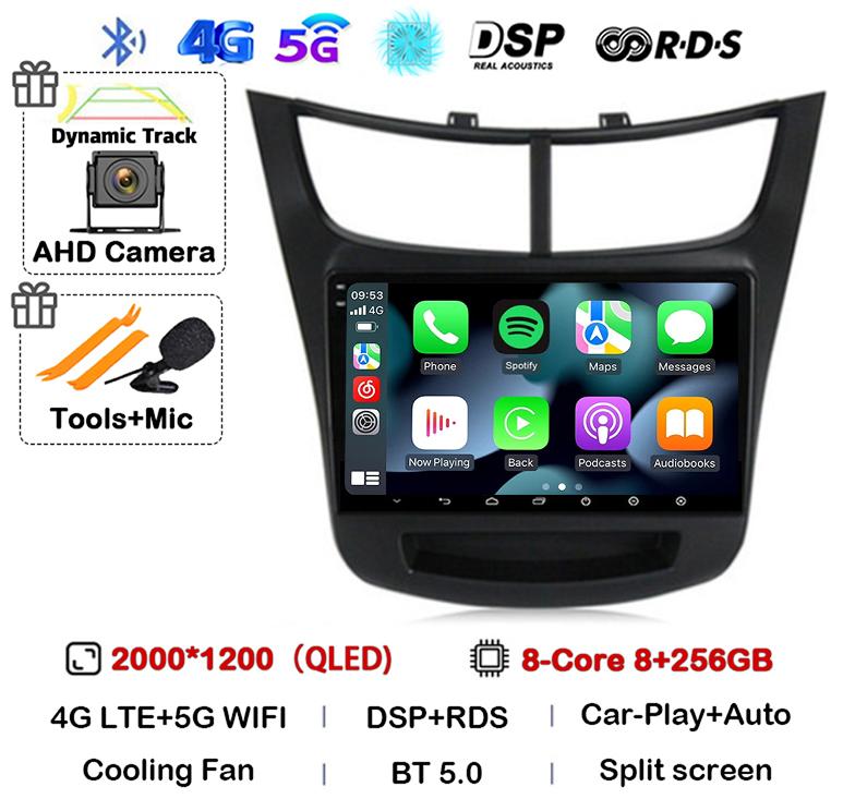 Android 14 Carplay Auto Car Radio For Chevrolet Sail Aveo 2015 2016 2017-2019 Multimedia Stereo Player GPS Navigation 4G WFI DSP