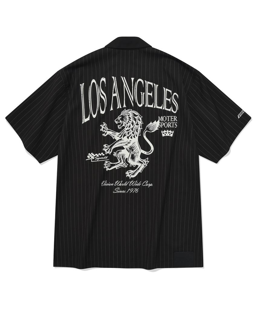 VISION STREETWEAR Vsw Stripe Open Collar Shirt Black