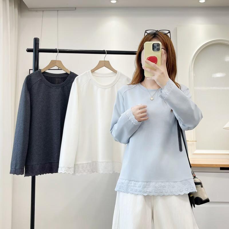 Women S Plus Size Long Sleeve Loose Fit Basic T Shirt For Early Autumn