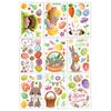 9 Sheets Easter Rabbit Eggs Window Clings Spring Cartoon Window Stickers Decals for Holiday Decoration Party Supplies
