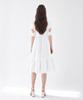 L By L White Striped Waist String Dress
