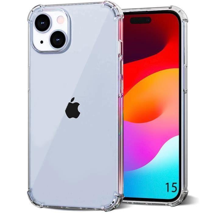 Protective Case - BOOLING - for iPhone 15 - Silicone - Transparent - Shockproof Reinforced Corners
