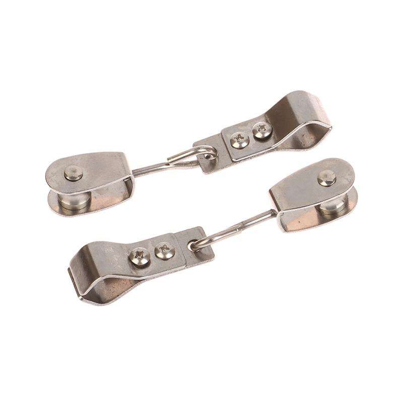 2Pcs Heavy Duty 304 Stainless Steel Pulley & Clamps For Shade Sail Installation Outdoor Garden Sun Shade Pipe Clips Hardware