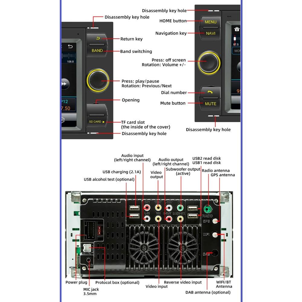 Car Radio Multimedia Player For Ford Focus 2007 Mondeo S-max C MAX Kuga Galaxy Fiesta Transit Fusion 2 Din Android Carplay GPS Autoradio 1+32GB