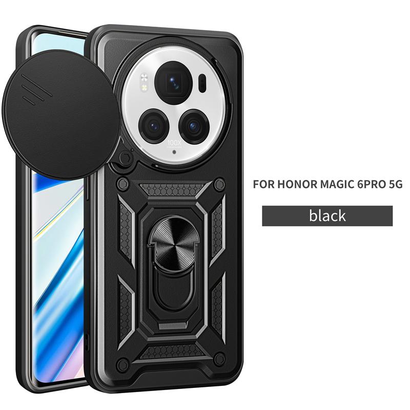 Чехол для Honor Magic6 Pro, защитный противоударный защитный чехол для телефона Honor Magic 6 Pro 6Pro, автомобильный держатель, кольцо, задняя крышка