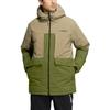 Adidas Colorblock Letter Print Hooded Zip Down Jacket Unisex Outerwear Deep-Olive-Green HN2010