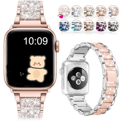 Ювелирный ремешок-цепочка для Apple Watch Band Ultra 49 мм, 40 мм, 44 мм, 42 мм, 38 мм, браслет-петля с бриллиантами на запястье, серия IWatch 8, 7, 6, 5, 4, 3 SE