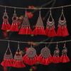 Vintage Bohemian Red Tassel Earrings Female Long Temperament Earrings Vacation Photography Bridal Earrings
