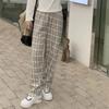 Модные теплые плюшевые брюки из кашемира, плотные, клетчатые, женские, зимние, повседневные, свободные, широкие брюки, корейская уличная одежда для студентов