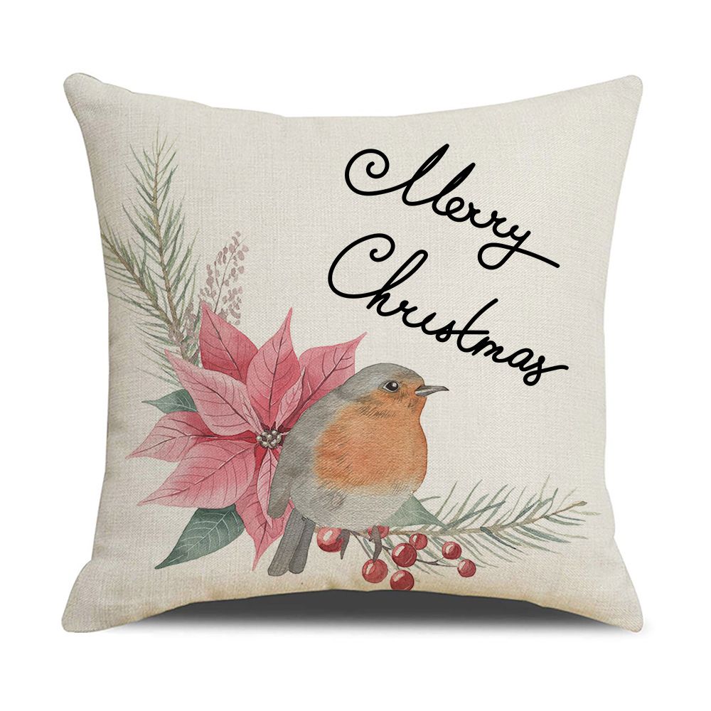 Christmas Gift Home Decorations Cartoon Cushion Cover Pillow Cover Christmas Pillowcase Polyester