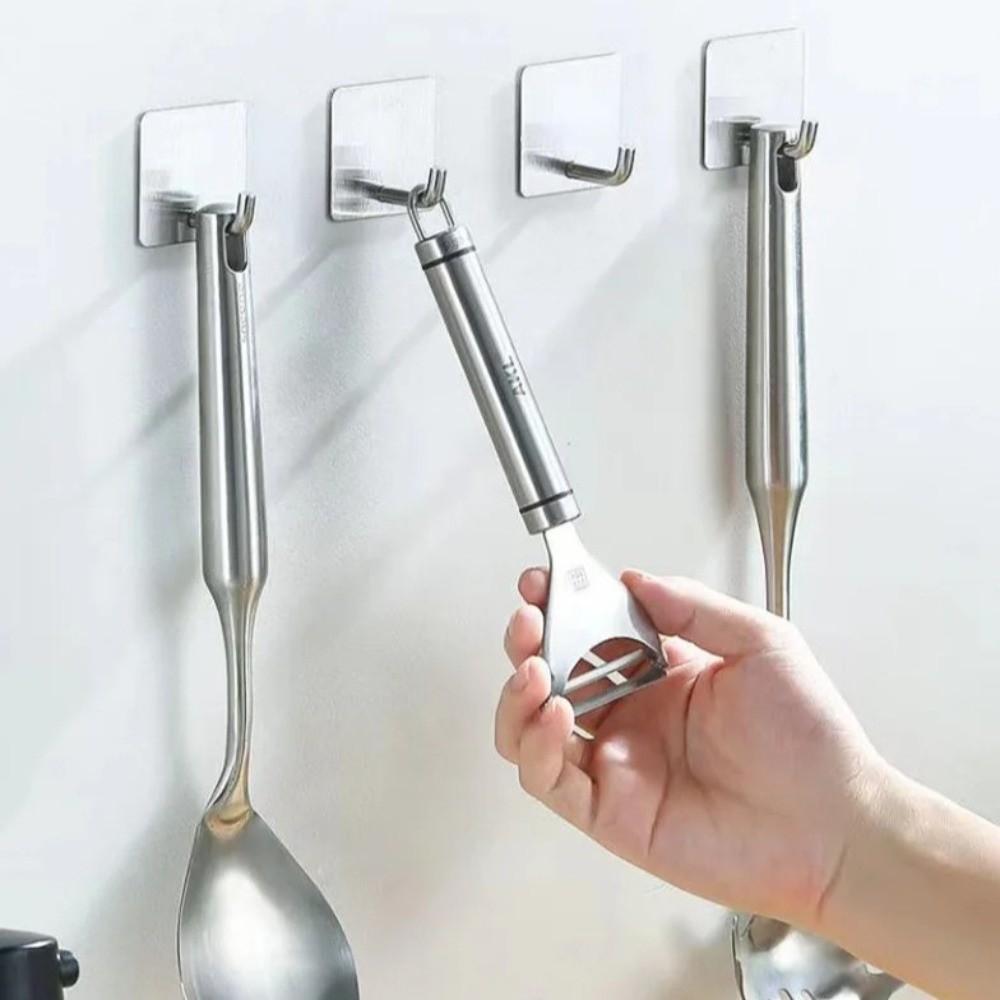 2/10pcs Rustproof Adhesive Hook Waterproof Wall Hook New Stainless Steel Hook  Household Use