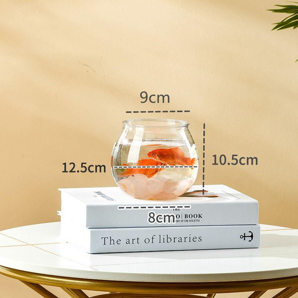 Portable Transparent Round Fish Tank Clear Desktop Aquarium Bowl Fish Bowl Small Aquariums