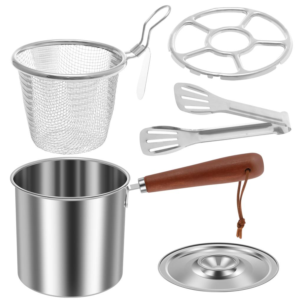 Сковорода из нержавеющей стали, кастрюля-фритюрница с крышками-фильтрами, антипригарная фритюрница, кухонная посуда для приготовления пищи на кухне