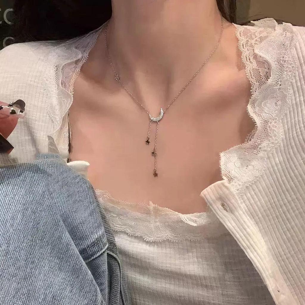 Женское летнее роскошное ожерелье из титановой стали - Дизайн высокого класса, кулон на ключицу