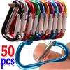 50Pcs Mini Carabiner Keychain Alluminum Alloy D-ring Buckle Spring Carabiner Snap Hook Clip Keychain Outdoor Camping Daily Use