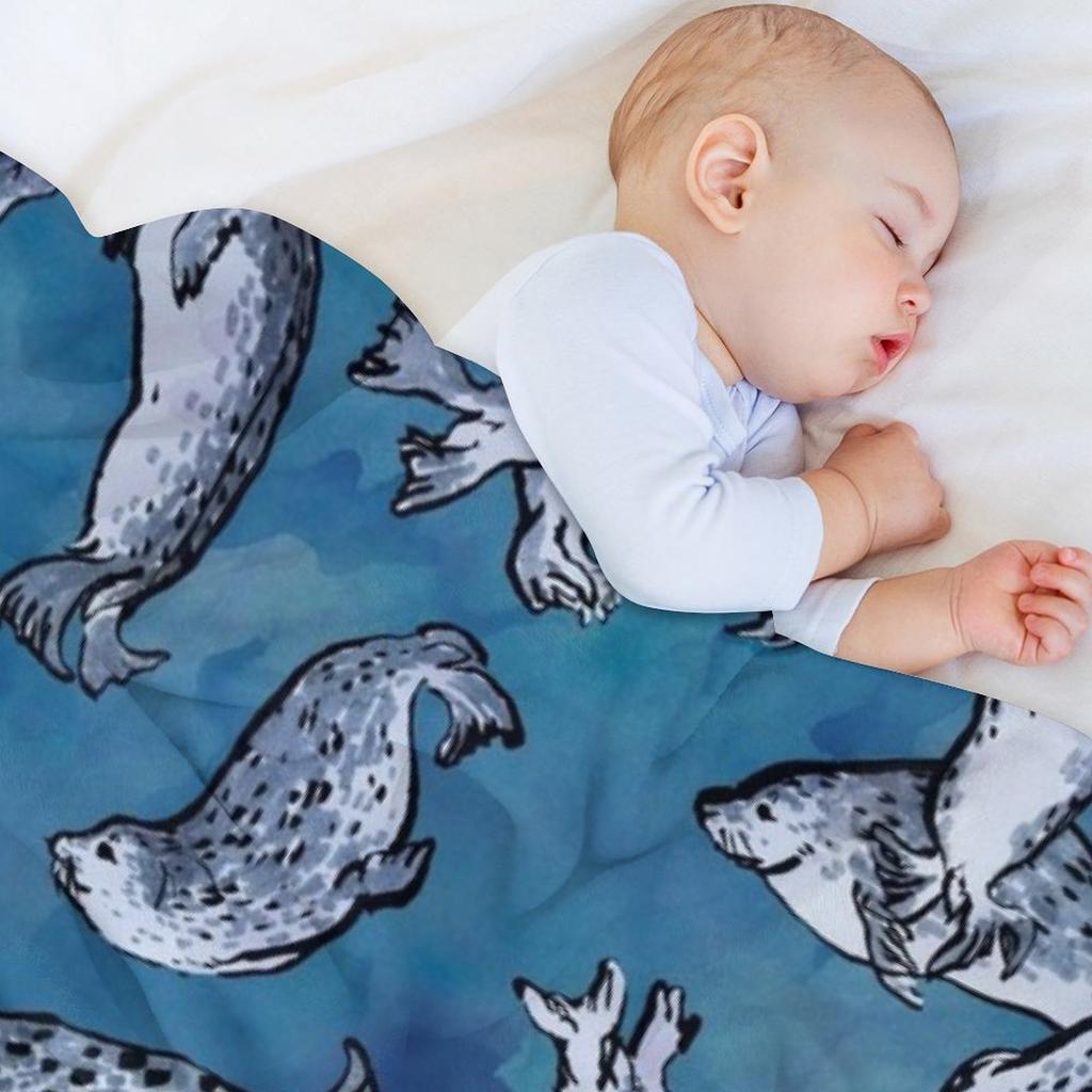 Плед с узором морского котика, одеяло на Хэллоуин, мягчайшие пушистые одеяла