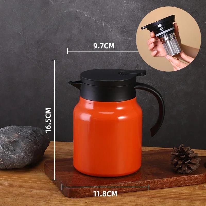 1L Insulated Carafe Coffee Carafe Vintage Floral Pattern Aesthetic Tea Infuser Insulated Teapot Thermal Coffee Pot Tea Kettle