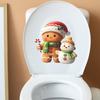 Креативные Рождественские Пряничные Человечки и Снеговики Туалетные Наклейки Наклейки для Украшения Ванной Комнаты и Дома