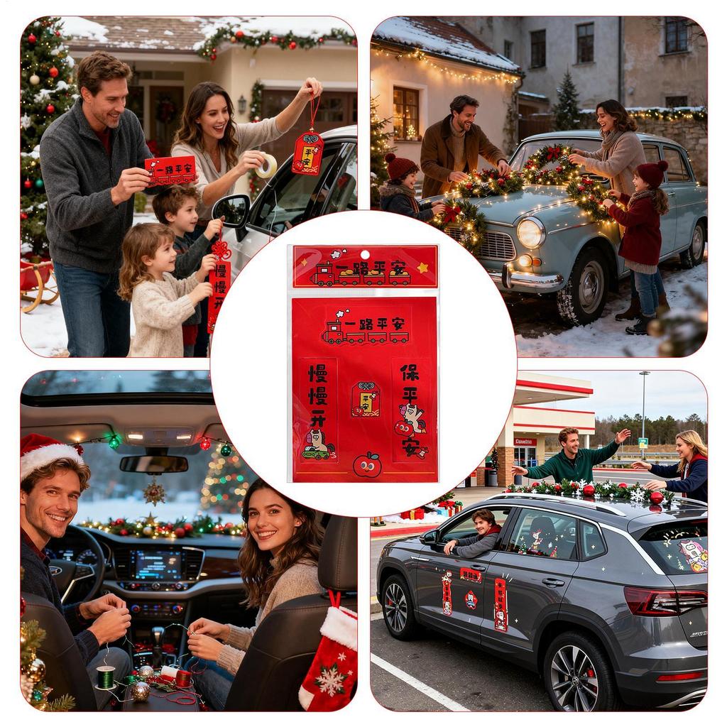 Автомобильные наклейки Магнитные Счастливого пути Мини-парные стихи Куплеты Праздника Весны Для женщин Мужчин Автомобиль Грузовик Внедорожник Дверь Транспортное средство