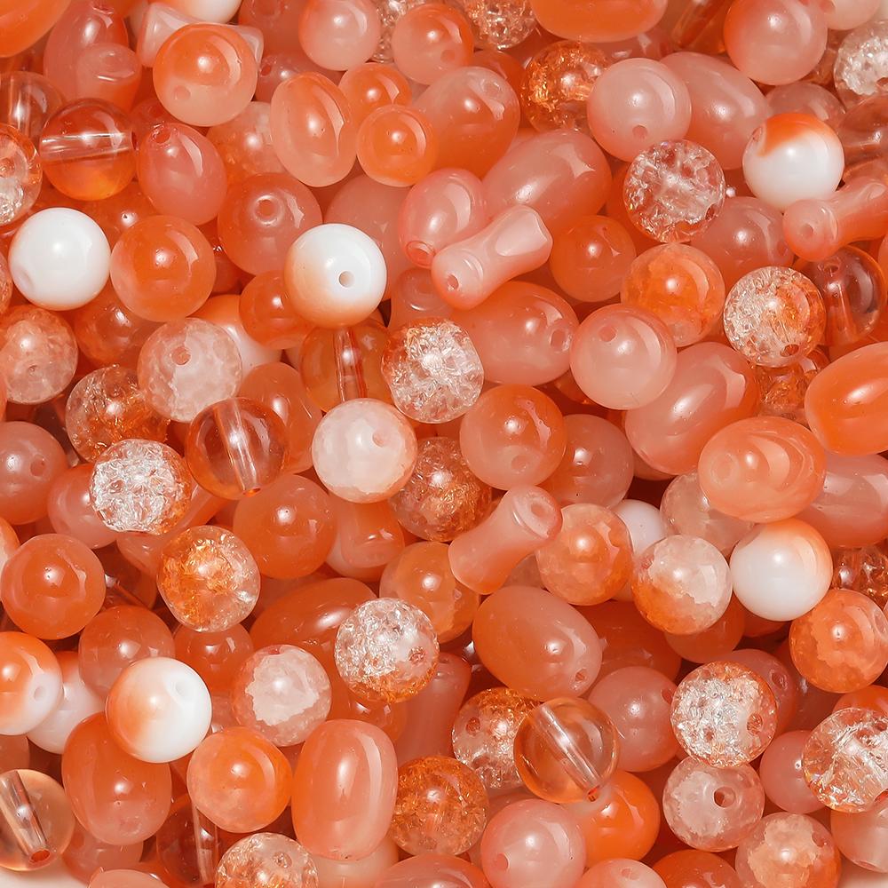 20/50Gram 7-10mm Mixed Style Glass Beads Round Oval Spacer Loose Bead for DIY Bracelet Necklace Earrings Jewelry Making