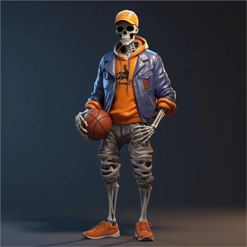 Cool Skeleton Figures Sports Series Skull Resin Crafts Halloween Decorations Car Instrument Panel Desk Decoration