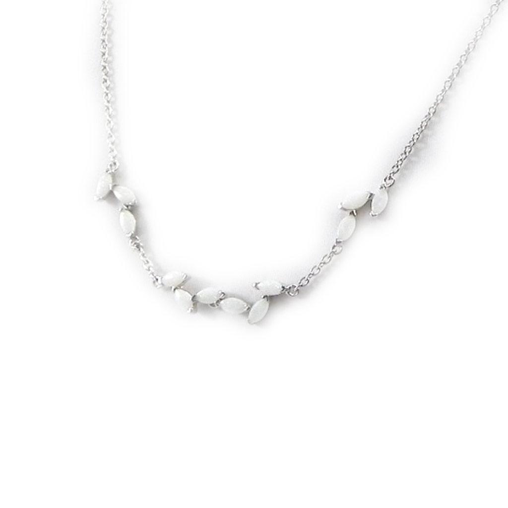 Les Trésors De Lily [I2594] - Серебряное колье «Богиня Опал» серебристо-белое (родиевое покрытие) - 7 мм