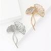 Temperament Exquisite Rhinestone Ginkgo Biloba Brooch Simple Fashion Women'S Suit Cardigan Corsage Jewelry Pin