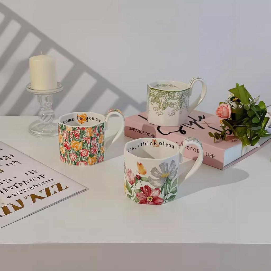 Пасторальная ручная роспись, цветущие солнечные цветы, офисная кружка, керамическая чашка для воды, кофейная чашка, подарок, креативная ручная роспись