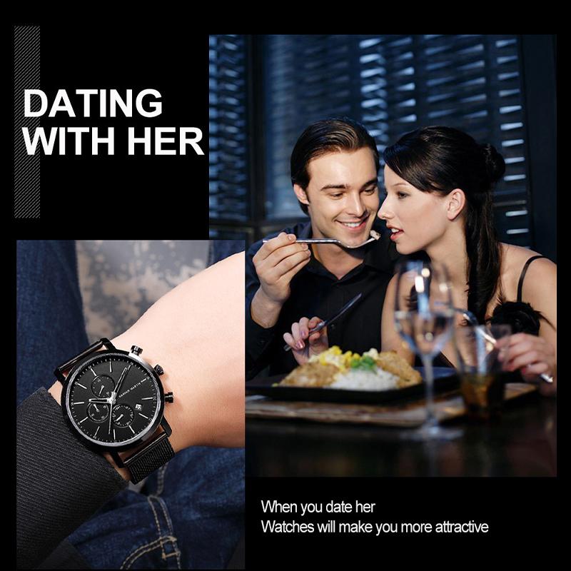 Мужские часы, модные брендовые многофункциональные сетчатые деловые водонепроницаемые наручные часы с маленьким циферблатом Relogio Masculino