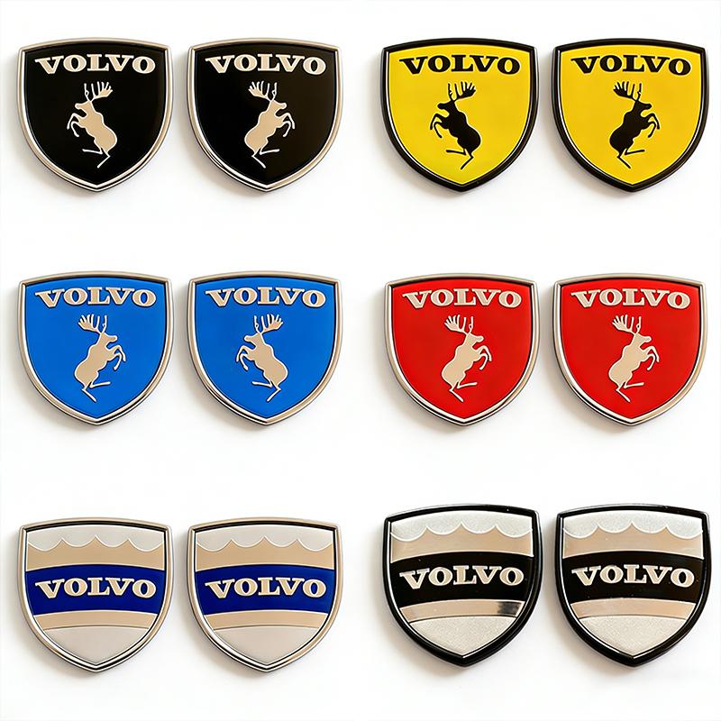 2 шт. Значок-щит с логотипом лося Volvo, 3D металлическая наклейка для всех багажников и крыльев автомобилей - Аксессуары для стайлинга и декора автомобиля