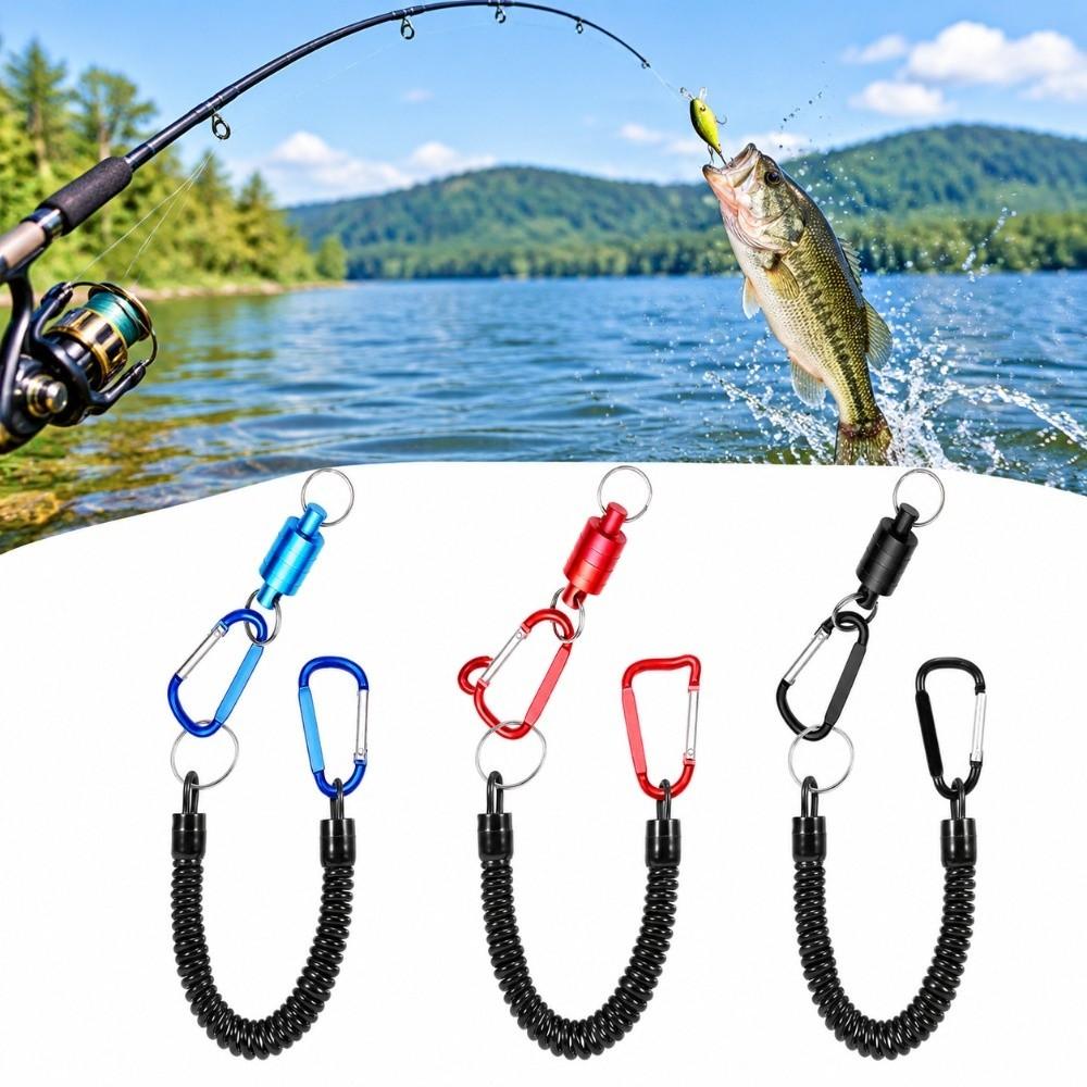 3PCS with Coiled Lanyard Fishing Net Release Clip Easy Attachment Landing Net Connector Fly Fishing