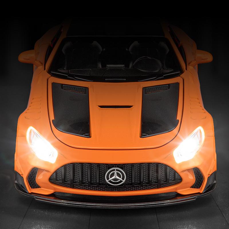 CHUG6 1/24 Benzs-GT GTR Alloy Sports Car Model Diecast & Toy Vehicles Metal Racing Car Model High Simulation Sound and Light Kids Gift