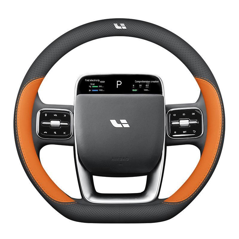 Ultra-Thin Genuine Leather Steering Wheel Cover for Ideal L6/L7/L8/L9 MEGA ONE – Anti-Slip, All-Season