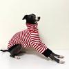 Red Striped High-Neck Spring T-Shirt for Mid Dog Elastic Cotton Long Sleeves Coat for Italy Greyhound Wellington Soft Pajamas