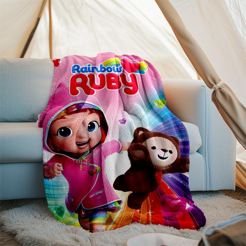 Rainbow Ruby printed throw blanket—soft,warm;versatile blanket for all seasons—perfect as &air-conditioning throw,nap blanket