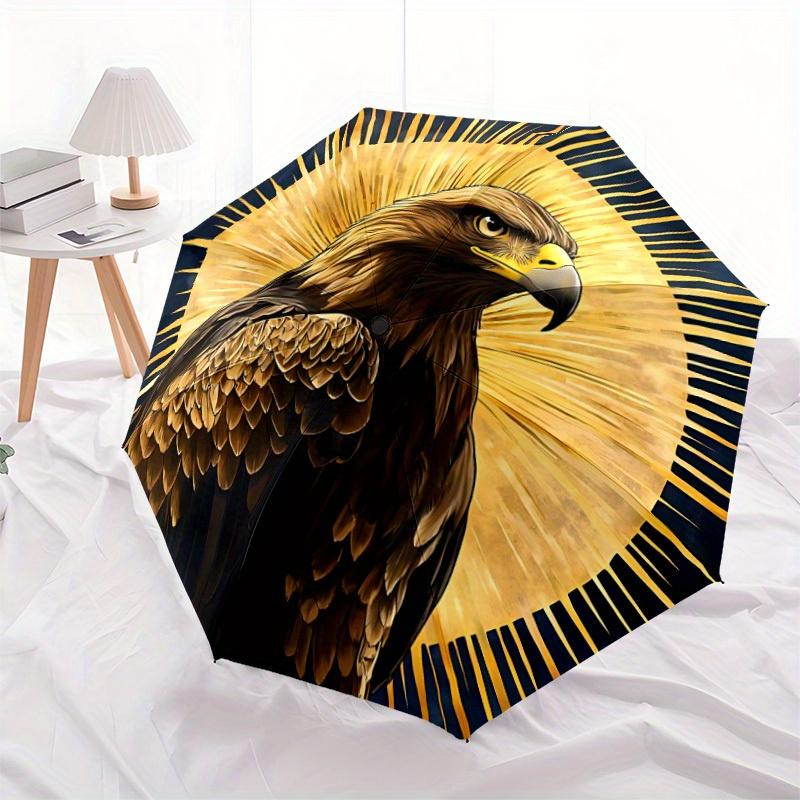 1pc Eagle Emblem Automatic Opening/closing Umbrella with Auto Open/Close, Perfect Gift for Friends, Durable Plastic Handle yy250801199