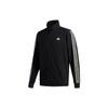 Cool Touch Striped Stand Collar Logo Jacket Men Outerwear Black GE3424