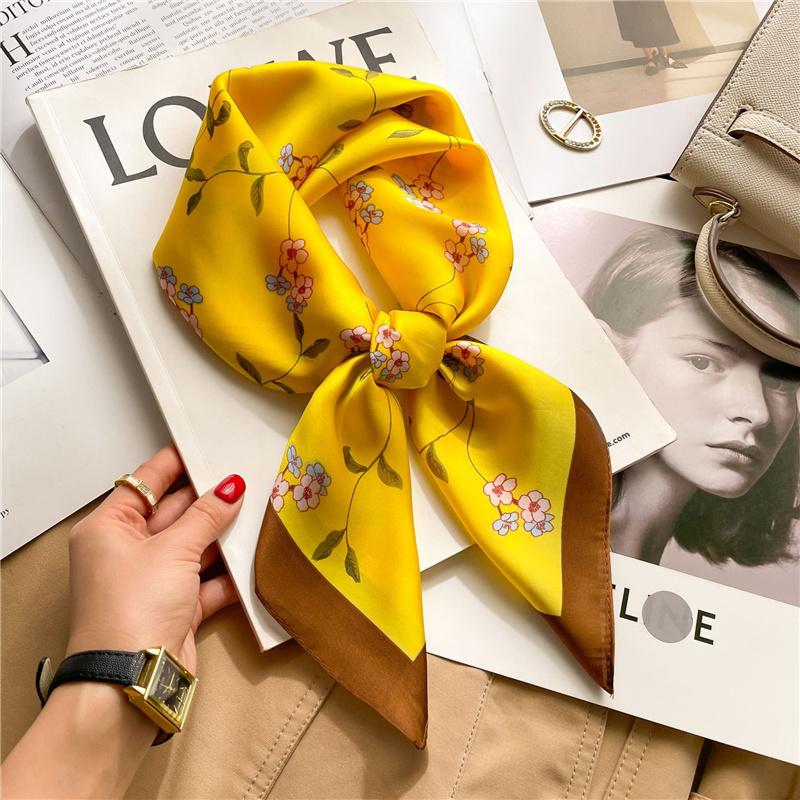 70*70cm Printed Square Scarf Women Kerchief Hairband Neckerchief Head Hijab Lady Headband Foulard Bag Ribbon