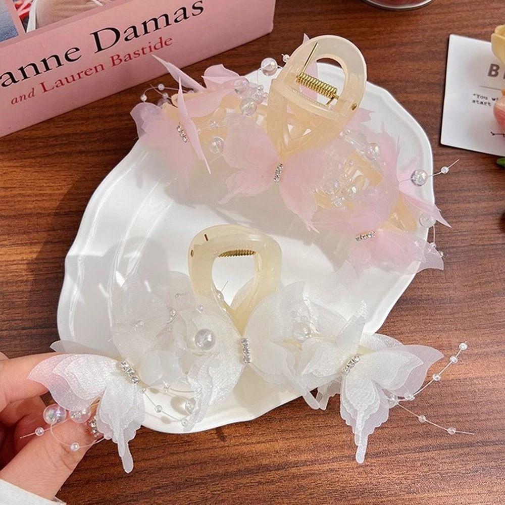 Hair Clamp Butterfly Hair Claw Hair Accessories Butterfly Hairgrips Shark Clip Autumn Winter