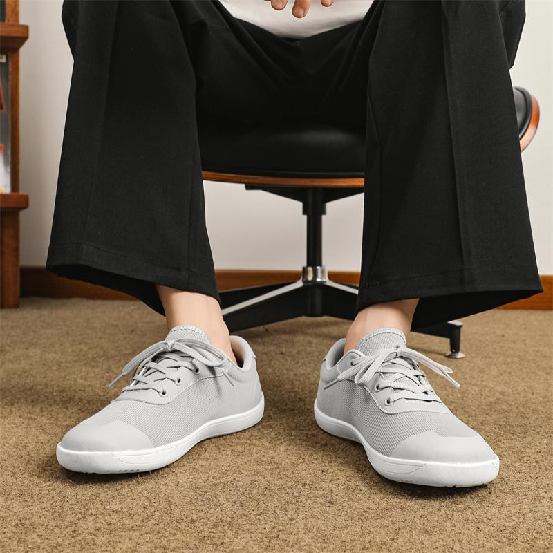 Мужские повседневные туфли на плоской подошве с широким носком, серые, для ходьбы, белые, для йоги и фитнеса, большой размер