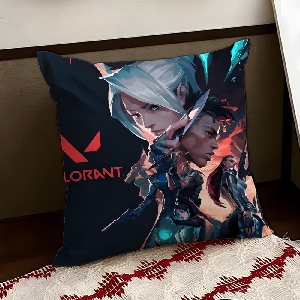 VValorantS Game Cushion Cover Reversible Soft Durable Pillow Cover Home Car MultiScene Use for Daily Comfort