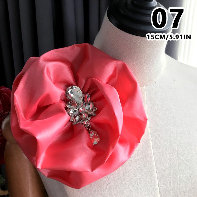Пришивная 3D аппликация в виде цветка, большая, для женской одежды, аппликация для платьев, роскошная дизайнерская брошь, сценический свадебный наплечный аксессуар