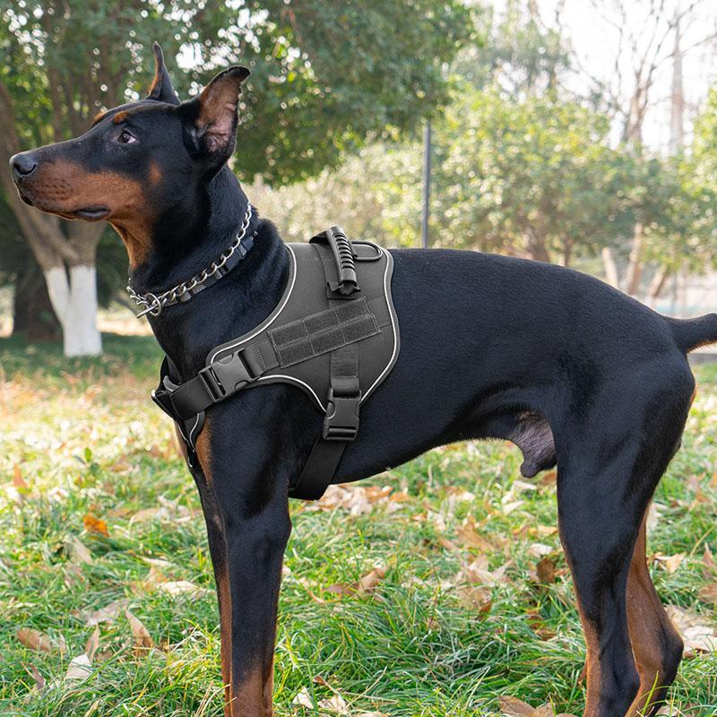 Heavy Duty Tactical Dog Harness for Large Dogs No Pull Adjustable Pet Harness Reflective Service Training Easy Control Pet Vest