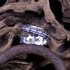 Adjustable Open Ring Men Women Sterling Geometric Vintage-Inspired Centipede Design Statement
