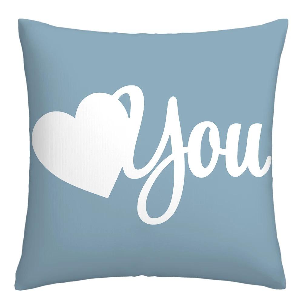 Blue and White Geometric Decorative Pillowcase Living Room Office Home Pillowcase Car Ornaments