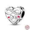 100% Copper Heart Shaped Warm Family Charm Beads Fit Qikaola Original Bracelets Fine Diy Mother'S Day Jewelry Gifts
